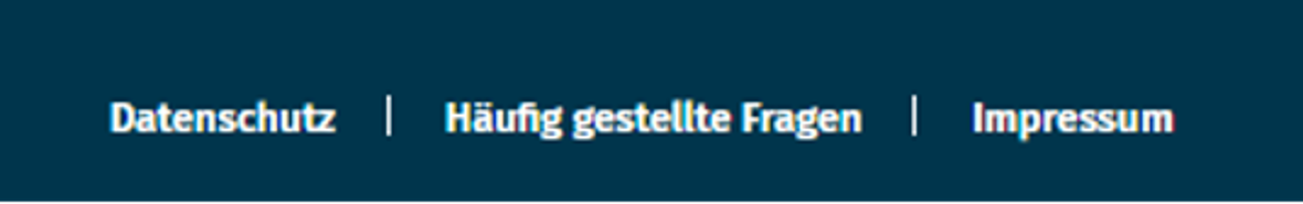 Menü in der Fußzeile